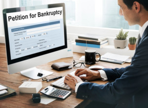 man filing petition for bankruptcy